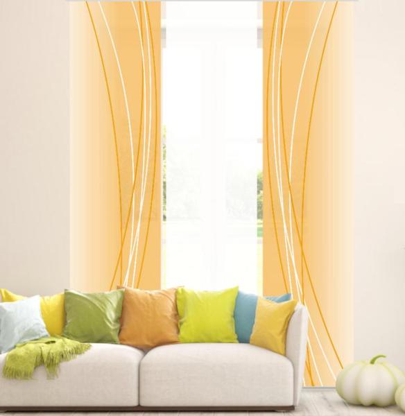 Flächenvorhang Linea orange dark 3er Set, Schiebegardine, Schiebegardinen, blickdicht, Flächenvorhang blickdicht, Schiebevorhang,